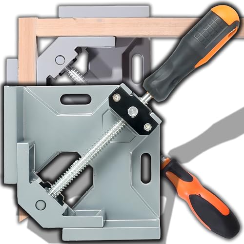 Retoo Winkelspanner 90 Grad, Aluminium-Legierung Eckspanner, Mit Swing Kief-er, Single Handle, Winkelzwinge für Holzbearbeitung, Engineering von Retoo