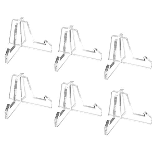 Anti-Rutsch-Tellerhalter aus Acryl - Ständer zum Aufstellen, Bilderrahmenhalter, Staffeleiständer, Display-Ständer, Buchständer, Schreibtisch- oder Tischständer - 6 Stück von Retoteng