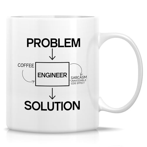 Retreez Lustige Ingenieur-Tasse – Ingenieur-Problem-Sarkasmus-Lösung-Tasse – 325 ml Keramik-Kaffeetasse – lustiges Geschenk für Ingenieure, Ingenieurstudenten – Geburtstag, Abschluss, Wertschätzung Retreez Lustige Ingenieur-Tasse – Ingenieur-Problem-Sarkasmus-Lösung-Tasse – 325 ml Keramik-Kaffeetasse – lustiges Geschenk für Ingenieure, Ingenieurstudenten – Geburtstag, Abschluss, Wertschätzung von Retreez