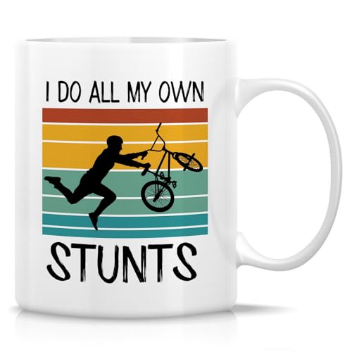 Retreez Lustige Mountainbiker-Tasse – I Do All My Own Stunts Tasse – 325 ml Keramik-Kaffee- oder Teetasse – lustiges Geschenk für Mountainbike-Stunts-Fahrer – Geburtstag, Genesung in Kürze Retreez Lustige Mountainbiker-Tasse – I Do All My Own Stunts Tasse – 325 ml Keramik-Kaffee- oder Teetasse – lustiges Geschenk für Mountainbike-Stunts-Fahrer – Geburtstag, Genesung in Kürze von Retreez
