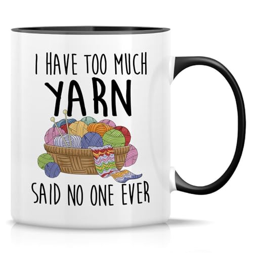Retreez Lustige Stricktasse – 325 ml Keramik-Kaffee- oder Teetasse – lustiges Geschenk für Garnliebhaber, Häkeler, Faserkünstler, Garnhoarder – weiße Tasse mit schwarzem Griff und Innenseite Retreez Lustige Stricktasse – 325 ml Keramik-Kaffee- oder Teetasse – lustiges Geschenk für Garnliebhaber, Häkeler, Faserkünstler, Garnhoarder – weiße Tasse mit schwarzem Griff und Innenseite von Retreez