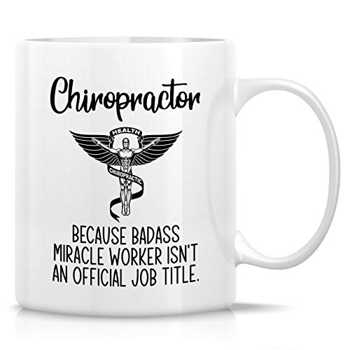 Retreez Lustige Tasse – Chiropractor cause Badass Miracle Worker isn't Official Job Tittle 313 ml Keramik-Kaffeetassen – lustig, sarkasmus, Vater, Mutter von Retreez