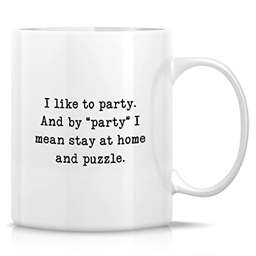 Retreez Lustige Tasse – I Like To Party Stay At Home Puzzle-Liebhaber, 325 ml, Keramik-Kaffeetassen – lustiger Sarkasmus, motivierend, inspirierendes Geburtstagsgeschenk für Freund, Vater, Mutter Retreez Lustige Tasse – I Like To Party Stay At Home Puzzle-Liebhaber, 325 ml, Keramik-Kaffeetassen – lustiger Sarkasmus, motivierend, inspirierendes Geburtstagsgeschenk für Freund, Vater, Mutter von Retreez