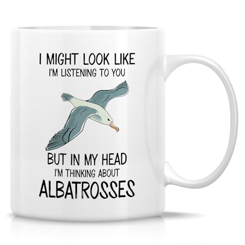 Retreez Lustige Tasse – I'm Thinking About Albatrosse Tasse – 325 ml Keramik-Kaffee- oder Teetasse – lustiges Geschenk für Vogelliebhaber, Ornithologen, Wildtier-Fans, Albatros-Liebhaber – Geburtstag Retreez Lustige Tasse – I'm Thinking About Albatrosse Tasse – 325 ml Keramik-Kaffee- oder Teetasse – lustiges Geschenk für Vogelliebhaber, Ornithologen, Wildtier-Fans, Albatros-Liebhaber – Geburtstag von Retreez