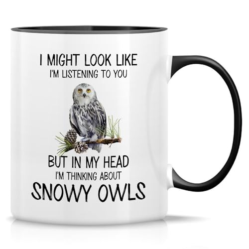 Retreez Lustige Tasse – Ich denke an Schnee-Eulen Tasse – 325 ml Keramik Kaffee oder Tee Tasse – lustiges Geschenk für Vogelbeobachter, Eulenliebhaber, Ornithologen – weiße Tasse mit schwarzem Griff Retreez Lustige Tasse – Ich denke an Schnee-Eulen Tasse – 325 ml Keramik Kaffee oder Tee Tasse – lustiges Geschenk für Vogelbeobachter, Eulenliebhaber, Ornithologen – weiße Tasse mit schwarzem Griff von Retreez