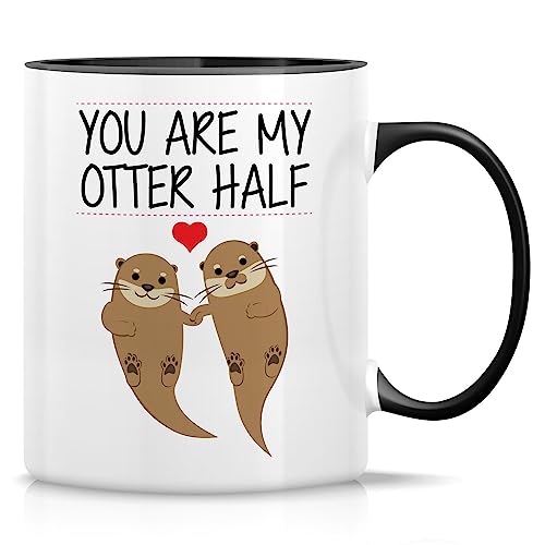 Retreez Lustige Tasse – You Are My Otter Half Other Half Half Other Half – 325 ml Keramik-Kaffeetasse – lustig, sarkasmus, sarkastisch, motivierend, inspirierend, Geburtstagsgeschenke – weiße Tasse von Retreez