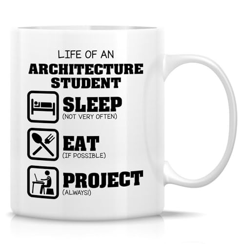 Retreez Lustige Tasse für Architekturstudenten – 325 ml Keramik-Kaffee- oder Teetasse – lustiges Geschenk für Architektur-Major, Designstudenten, Architektenliebhaber – Abschlussfeier, Schulanfang von Retreez