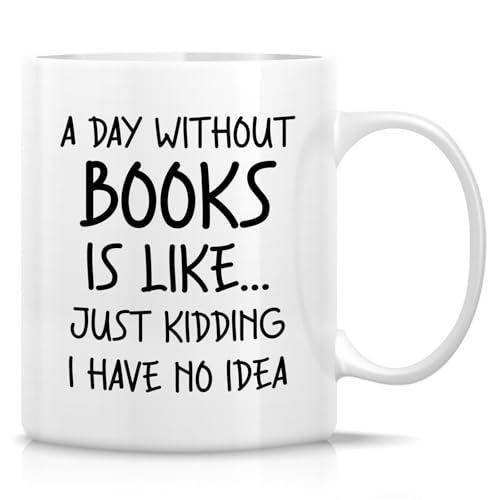 Retreez Lustige Tasse für Buchliebhaber – Ein Tag ohne Bücher – 325 ml Keramiktasse für Kaffee oder Tee – humorvolles Geschenk für Leser, Bibliophilen, Bücherwürmer – Geburtstag, Lesen, Buchclub Retreez Lustige Tasse für Buchliebhaber – Ein Tag ohne Bücher – 325 ml Keramiktasse für Kaffee oder Tee – humorvolles Geschenk für Leser, Bibliophilen, Bücherwürmer – Geburtstag, Lesen, Buchclub von Retreez