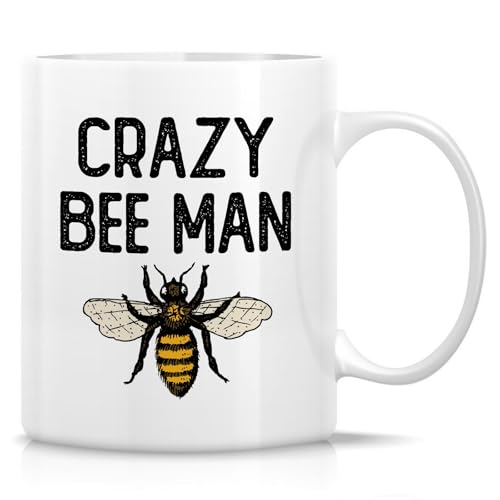 Retreez Lustige Tasse für Imker Papa - Crazy Bee Man Tasse - 325 ml Keramik Kaffeetasse - Humorvolles Imkergeschenk für Papa, Honigbienenliebhaber - Geburtstag, Vatertag, Wertschätzung Geschenk von Retreez Lustige Tasse für Imker Papa - Crazy Bee Man Tasse - 325 ml Keramik Kaffeetasse - Humorvolles Imkergeschenk für Papa, Honigbienenliebhaber - Geburtstag, Vatertag, Wertschätzung Geschenk von von Retreez