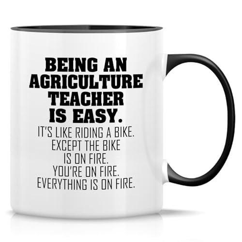 Retreez Lustige Tasse für Landwirtschaftslehrer, 325 ml, Keramik-Kaffee- oder Teetasse, lustiges Geschenk für AG-Lehrer, FFA-Berater, Landwirtschaftspädagogen – weiße Tasse mit schwarzem Griff und Retreez Lustige Tasse für Landwirtschaftslehrer, 325 ml, Keramik-Kaffee- oder Teetasse, lustiges Geschenk für AG-Lehrer, FFA-Berater, Landwirtschaftspädagogen – weiße Tasse mit schwarzem Griff und von Retreez