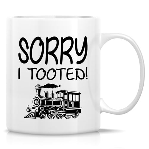 Retreez Lustige Tasse für Zugliebhaber – Sorry I Tooted Tasse – 325 ml Keramik-Kaffee- oder Teetasse – lustiges Geschenk für Eisenbahn-Enthusiasten, Eisenbahnfan, Zugfan, Dirigenten, Kollegen Retreez Lustige Tasse für Zugliebhaber – Sorry I Tooted Tasse – 325 ml Keramik-Kaffee- oder Teetasse – lustiges Geschenk für Eisenbahn-Enthusiasten, Eisenbahnfan, Zugfan, Dirigenten, Kollegen von Retreez