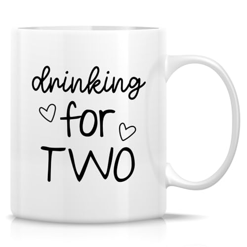Retreez Lustige Tasse mit Aufschrift "Drinking for Two", 325 ml, Keramik-Kaffee- oder Teetasse, humorvolles Geschenk für werdende Mütter, schwangere Frauen, werdende Mütter, Geschenk für werdende Retreez Lustige Tasse mit Aufschrift "Drinking for Two", 325 ml, Keramik-Kaffee- oder Teetasse, humorvolles Geschenk für werdende Mütter, schwangere Frauen, werdende Mütter, Geschenk für werdende von Retreez
