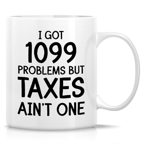 Retreez Lustige Tasse mit Aufschrift "I Got 1099 Problems but Taxes Ain't One", Keramik-Kaffee- oder Teetasse, 325 ml, Geschenk zum Geburtstag, Wertschätzung für Buchhalter, Steuerzahler Retreez Lustige Tasse mit Aufschrift "I Got 1099 Problems but Taxes Ain't One", Keramik-Kaffee- oder Teetasse, 325 ml, Geschenk zum Geburtstag, Wertschätzung für Buchhalter, Steuerzahler von Retreez