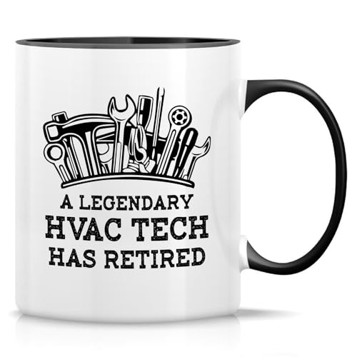 Retreez Lustige Tasse mit Aufschrift "Retired HVAC Tech Has Retired - A Legendary HVAC Tech Has Retired Tasse" - 325 ml Keramik-Kaffee- oder Teetasse - Lustiges Ruhestandsgeschenk für HVAC-Techniker Retreez Lustige Tasse mit Aufschrift "Retired HVAC Tech Has Retired - A Legendary HVAC Tech Has Retired Tasse" - 325 ml Keramik-Kaffee- oder Teetasse - Lustiges Ruhestandsgeschenk für HVAC-Techniker von Retreez