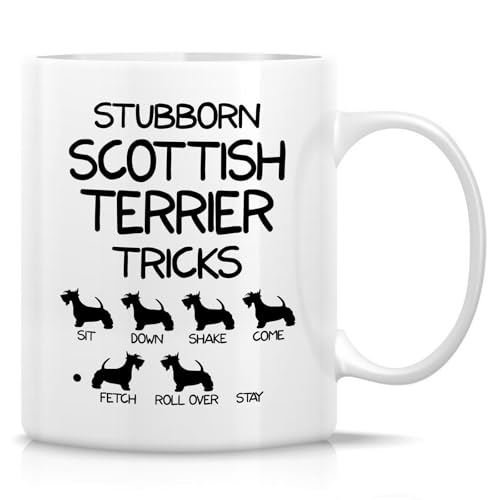 Retreez Lustige Tasse mit Scottish Terrier – hartnäckiger Scottish Terrier Tricks Becher – 325 ml Keramik-Kaffeetasse – Geschenk für Scottie-Hundebesitzer, Terrier-Liebhaber – Geburtstag Retreez Lustige Tasse mit Scottish Terrier – hartnäckiger Scottish Terrier Tricks Becher – 325 ml Keramik-Kaffeetasse – Geschenk für Scottie-Hundebesitzer, Terrier-Liebhaber – Geburtstag von Retreez