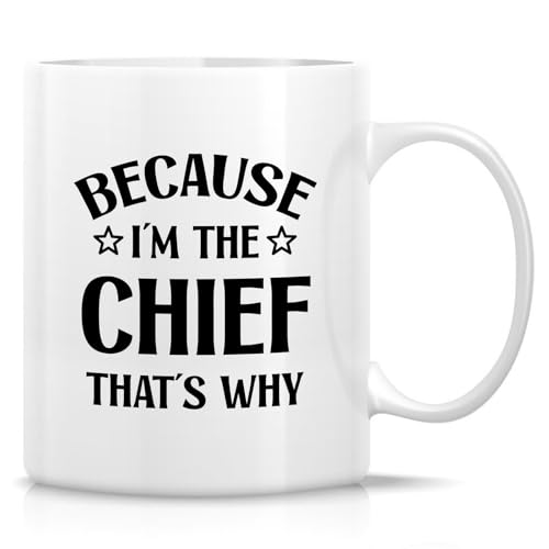 Retreez Lustige Tasse mit der Aufschrift "Because I'm the Chief That's Why - Because I'm the Chief That's Why - 325 ml" - Lustiges Geschenk für Polizeichefs, Strafverfolgung, Polizisten, Beamte Retreez Lustige Tasse mit der Aufschrift "Because I'm the Chief That's Why - Because I'm the Chief That's Why - 325 ml" - Lustiges Geschenk für Polizeichefs, Strafverfolgung, Polizisten, Beamte von Retreez