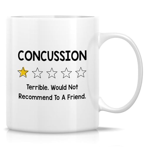 Retreez Lustige Tasse zur Genesung von Gehirnerschütterungen – Traumatisches Geschenk zur Genesung von Brianverletzungen – 325 ml Keramik-Kaffee- oder Teetasse für Überlebende von Kopfverletzungen von Retreez