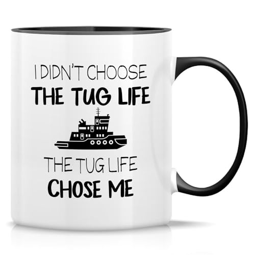 Retreez Lustige Tugboat Tasse - The Tug Life Chose Me Tasse - 325 ml Keramik Kaffee oder Tee Tasse - Lustiges Geschenk für Schleppboot, Schlepper Operatoren, Seefahrer, Dockarbeiter - Weiße Tasse mit Retreez Lustige Tugboat Tasse - The Tug Life Chose Me Tasse - 325 ml Keramik Kaffee oder Tee Tasse - Lustiges Geschenk für Schleppboot, Schlepper Operatoren, Seefahrer, Dockarbeiter - Weiße Tasse mit von Retreez