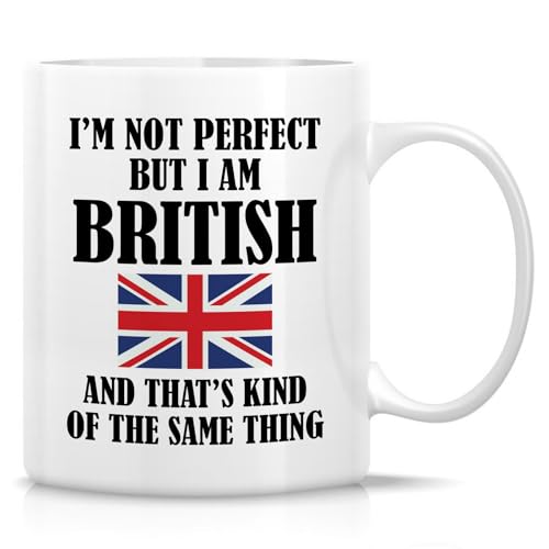 Retreez Lustige britische Tasse – "I'm Not Perfect But I'm British" – 325 ml Keramik-Kaffee- oder Teetasse – humorvolles sarkastisches britisches Stolz-Geschenk für England-Liebhaber, britische Briten Retreez Lustige britische Tasse – "I'm Not Perfect But I'm British" – 325 ml Keramik-Kaffee- oder Teetasse – humorvolles sarkastisches britisches Stolz-Geschenk für England-Liebhaber, britische Briten von Retreez