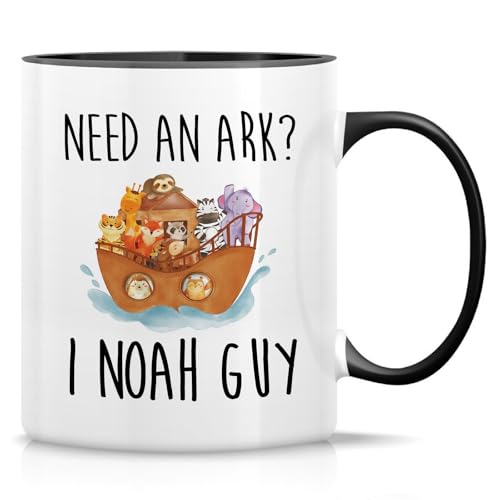 Retreez Lustige christliche Tasse - Need an Ark I Noah Guy Tasse - 325 ml Keramik Kaffee oder Tee Tasse - Lustiges religiöses Witzgeschenk für Christen, Pastor, Preacher - Weiße Tasse mit schwarzem Retreez Lustige christliche Tasse - Need an Ark I Noah Guy Tasse - 325 ml Keramik Kaffee oder Tee Tasse - Lustiges religiöses Witzgeschenk für Christen, Pastor, Preacher - Weiße Tasse mit schwarzem von Retreez