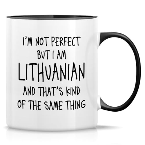 Retreez Lustige litauische Tasse – I'm Not Perfect But I'm Litauian Tasse – 325 ml Keramik Kaffee oder Tee Tasse – humorvolles sarkastisches litauisches Geschenk für Kollegen – weiße Tasse mit Retreez Lustige litauische Tasse – I'm Not Perfect But I'm Litauian Tasse – 325 ml Keramik Kaffee oder Tee Tasse – humorvolles sarkastisches litauisches Geschenk für Kollegen – weiße Tasse mit von Retreez