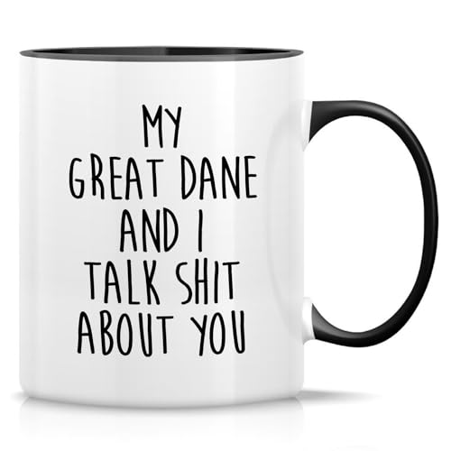 Retreez Tasse mit Doggenbesitzer, sarkastische 325 ml Keramik-Kaffee- oder Teetasse, lustiges Geschenk für Hundeliebhaber, Hundemutter, Hundevater, weiße Tasse mit schwarzem Griff und Innenseite Retreez Tasse mit Doggenbesitzer, sarkastische 325 ml Keramik-Kaffee- oder Teetasse, lustiges Geschenk für Hundeliebhaber, Hundemutter, Hundevater, weiße Tasse mit schwarzem Griff und Innenseite von Retreez