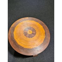 Vintage Holz Inlay Oder Marquetry Tisch von RetroAndy