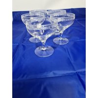 Vintage-Set Von 5 Geschnitten Glas Champagner Gläser Peill Und Putzler Deutschland von RetroAndy