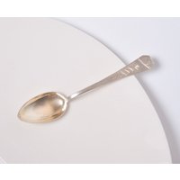 Antiker Kleiner Sterling Silber 875 Tee Oder Kaffee Löffel, 1920-1930, Buchstaben Es von RetroBode