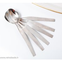 Set Mit 6 Vintage Versilberten Metall Dessert Löffeln | Ci751 von RetroBode