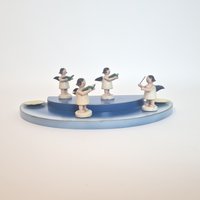 Vintage Erzgebirge Holz Engel Figuren Handbemalte Weihnachtsdekoration von RetroChristmaTheatre