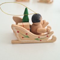 Vintage Christbaumschmuck Holz Figur Weihnachten Handbemalt Dekoration von RetroChristmaTheatre