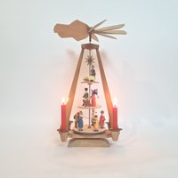 Vintage Deutsche Pyramide Mit Handbemalten Holzfiguren Und 4 Kerzen Retro Weihnachtskrippe #6 von RetroChristmaTheatre