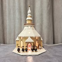 Vintage Erzgebirge Beleuchtetes Haus - Seiffener Kirche, Weihnachtslampe #80 von RetroChristmaTheatre