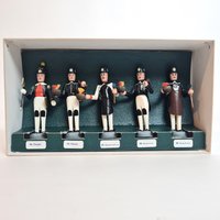 Vintage Erzgebirge Holz Sammler Set Von 5 Bergleuten Verschiedener Berufe. Retro Seltene Miniaturen in Originalverpackung von RetroChristmaTheatre