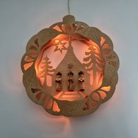 Vintage Erzgebirge Weihnachtskranz Sternsinger & Lichterkette von RetroChristmaTheatre