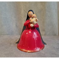 Vintage Erzgebirge Wendt & Kuhn Madonna Mit Kind Holz Handbemalt Weihnachtsanhänger #140 von RetroChristmaTheatre