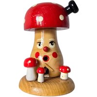 Vintage Räuchermännchen Aus Dem Erzgebirge Mit Handgemaltem Deutschem Pilzdekor von RetroChristmaTheatre