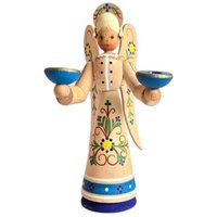 Vintage Retro Erzgebirge Kerzenständer Engel Deutsche Weihnachten Handbemalt Dekoration #15 von RetroChristmaTheatre