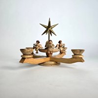 Vintage Retro Erzgebirge Kerzenständer Mit Musikantenengeln Und Stern Folkart Ostdeutschland Dekoration #164 von RetroChristmaTheatre