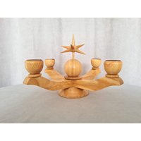 Vintage Retro Erzgebirge Kerzenständer Mit Stern Folkart Ddr Dekoration #124 von RetroChristmaTheatre
