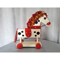 Vintage Retro Pferd Auf Rädern Weihnachten Handbemalte Dekoration #141 von RetroChristmaTheatre
