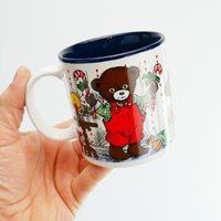Vintage Potpourri Press Tasse Teddybär Weihnachtstasse Kaffee Geschenk Urlaub Dekor Japan Kitschmas von RetroCite