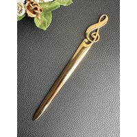 Brieföffner Aus Messing in Form Eines Violinschlüssels von RetroCommode