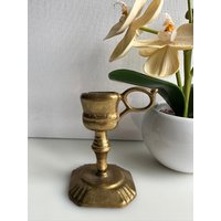 Bronze Vintage Kerzenständer Mit Griff, Deko von RetroCommode
