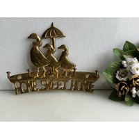 Vintage-Bronze-Kleiderbügel in Form Einer Entenfamilie von RetroCommode