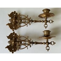 Vintage Bronze Wand Kerzenleuchter, Klavier Kerzenleuchter 2 Stück Anfang 20.jahrhundert Vintage Bronze Wand Kerzenleuchter, Klavier Kerzenleuchter 2 Stück Anfang 20.jahrhundert von RetroCommode