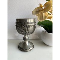 Vintage Geprägter Zinn Weinkelch von RetroCommode