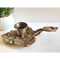 Vintage Messing Blatt Kerzenständer, Design Kerzenständer Vintage Messing Blatt Kerzenständer, Design Kerzenständer von RetroCommode