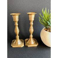 Vintage Paar Mini Kerzenständer Aus Messing Vintage Paar Mini Kerzenständer Aus Messing von RetroCommode